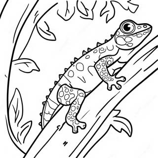 Lagarto Colorido Subindo Em Uma Arvore Colorindo 27192-5915