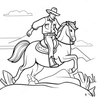 Cowboy Montando Um Cavalo Pagina Para Colorir 27376-5954