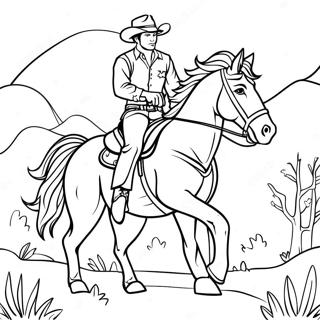 Cowboy Montando Um Cavalo Pagina Para Colorir 27376-5955