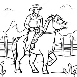 Cowboy Montando Um Cavalo Pagina Para Colorir 27376-5956