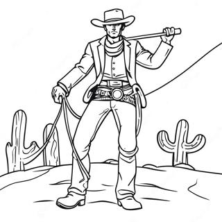 Cowboy Do Velho Oeste Com Lasso Pagina Para Colorir 27377-5958