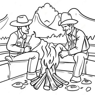 Cena De Fogueira De Cowboy Pagina Para Colorir 27379-5966