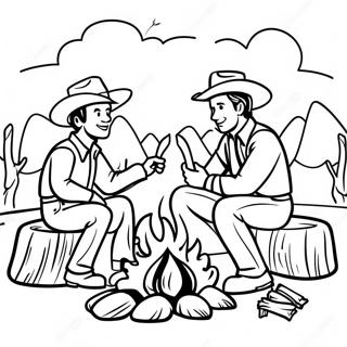 Cena De Fogueira De Cowboy Pagina Para Colorir 27379-5967