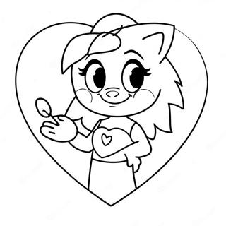 Pagina Para Colorir Da Amy Rose Com Um Coracao 27750-6038