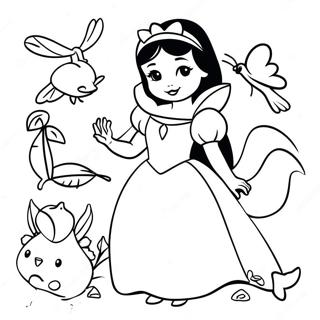 Pagina Para Colorir Da Branca De Neve Com Animais Amigaveis 28488-6194