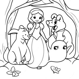 Pagina Para Colorir Da Branca De Neve Com Animais Amigaveis 28488-6195