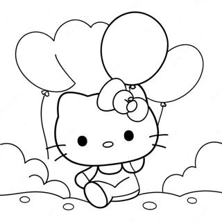 Pagina Para Colorir Da Hello Kitty Com Baloes 2921-1414