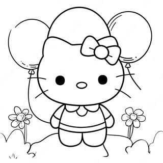 Pagina Para Colorir Da Hello Kitty Com Baloes 2921-1416