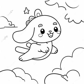 Pagina Para Colorir Do Cinnamoroll Voando Com Nuvens 2923-2105