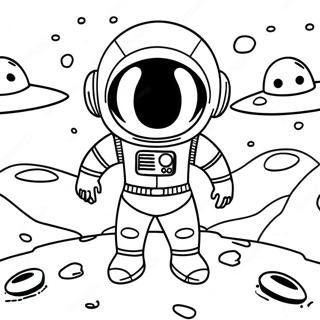 Pagina Para Colorir Do Astronauta Corajoso Explorando O Planeta Alienigena 29951-6517