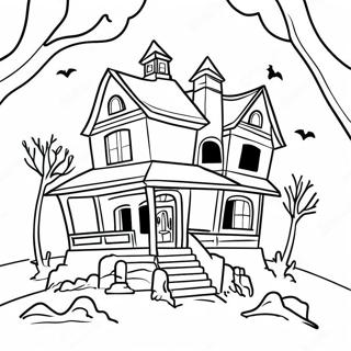 Pagina Para Colorir Casa Assombrada Creepy 3000-1057
