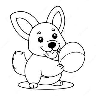 Cachorrinho Corgi Fofo Brincando Com Bola Pagina Para Colorir 30124-6555