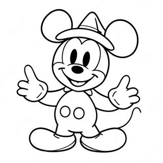 Mickey Mouse Fantasia De Halloween Pagina Para Colorir 30216-6576