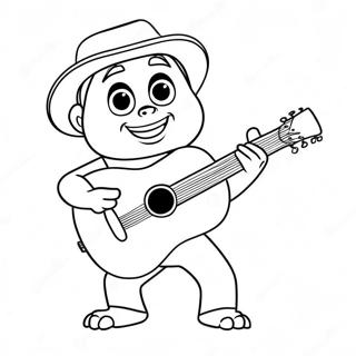 Personagem Coco Tocando Violao Pagina Para Colorir 30464-6634