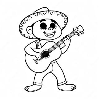 Personagem Coco Tocando Violao Pagina Para Colorir 30464-6636