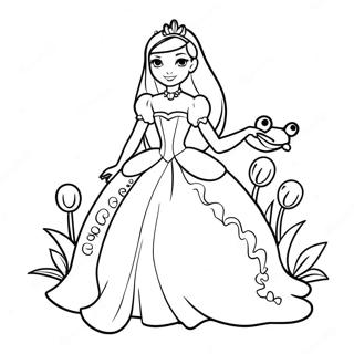 Pagina Para Colorir Princesa Elegante Com Um Sapo 31469-6854