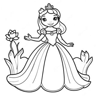 Pagina Para Colorir Princesa Elegante Com Um Sapo 31469-6856