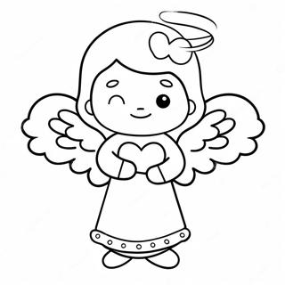 Anjo Fofo Com Coracao Para Colorir 31822-6935