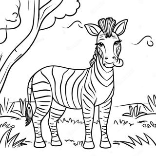 Majestosa Zebra Africana Na Savana Pagina Para Colorir 32020-6977