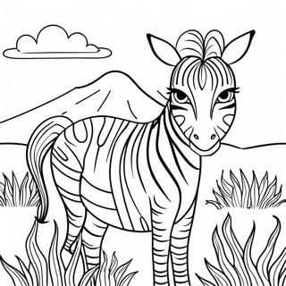 Majestosa Zebra Africana Na Savana Pagina Para Colorir 32020-6978