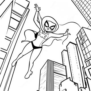 Spider Gwen Balancando Pela Cidade Pagina Para Colorir 32108-6995