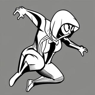 Spider Gwen Em Pose De Acao Pagina Para Colorir 32109-6998