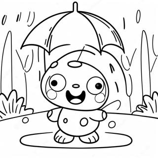 Keroppi Brincando Na Chuva Pagina Para Colorir 32199-7014