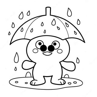 Keroppi Brincando Na Chuva Pagina Para Colorir 32199-7016