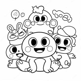 Keroppi Feliz Com Amigos Pagina Para Colorir 32200-7017