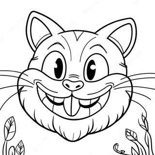 Gato De Cheshire Sorridente Para Colorir 32551-7098