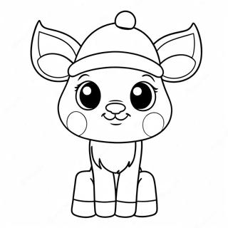 Pagina Para Colorir Do Fofo Rudolph Com Um Chapeu De Papai Noel 32898-7180