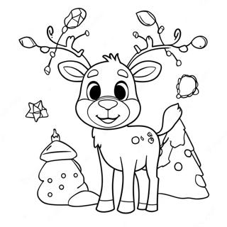 Pagina Para Colorir Do Rudolph Com Luzes De Natal 32900-7187