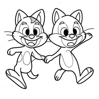 Tom E Jerry Perseguindo Engracado Pagina Para Colorir 33348-7274