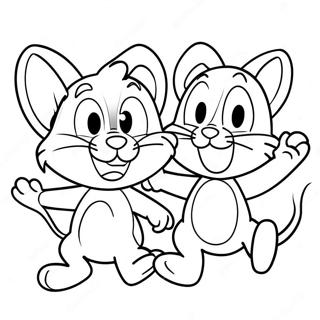 Tom E Jerry Perseguindo Engracado Pagina Para Colorir 33348-7275