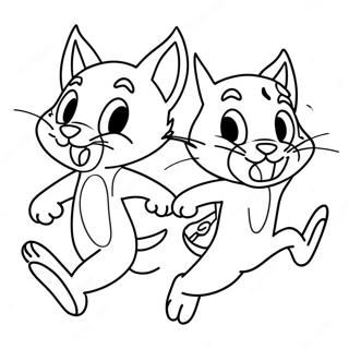 Tom E Jerry Perseguindo Engracado Pagina Para Colorir 33348-7276