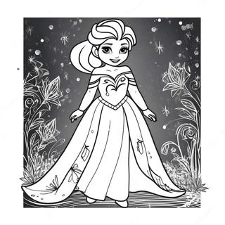 Elsa Em Um Vestido Brilhante Pagina Para Colorir 3383-1198