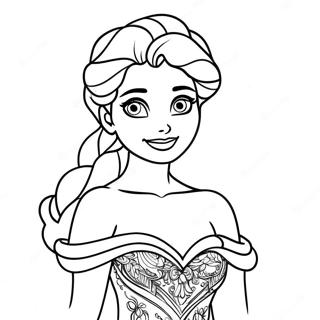 Elsa Em Um Vestido Brilhante Pagina Para Colorir 3383-1200