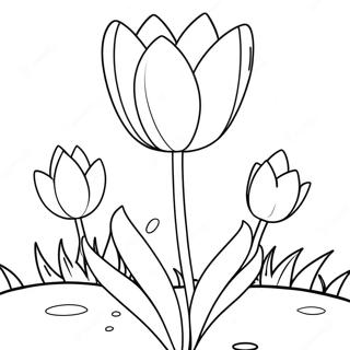 Pagina Para Colorir Tulipa De Desenho Animado Fofa 33889-7405
