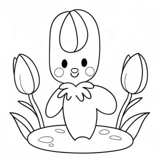 Pagina Para Colorir Tulipa De Desenho Animado Fofa 33889 7408