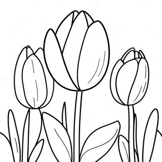 Pagina Para Colorir Tulipa Realista Em Flor 33890-7409