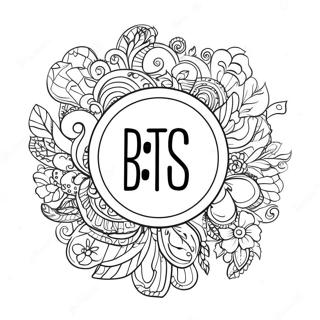 Pagina Para Colorir Do Logo Do Bts Com Fundo Colorido 34436-7517