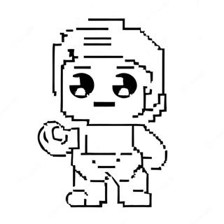 Personagem De Videogame Pixelado Pagina Para Colorir 34968-7635