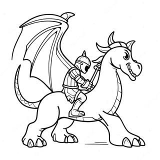 Cavaleiro Destemido Lutando Contra Um Dragao Pagina Para Colorir 35246-7697