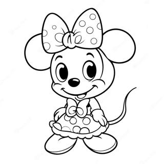 Pagina Para Colorir Da Minnie Mouse Fofa Com Laco 3570-1976