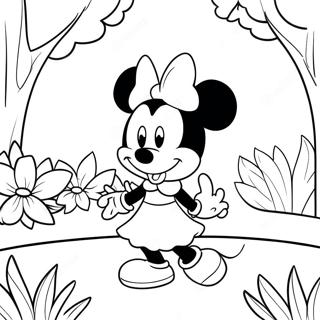 Pagina Para Colorir Da Minnie Mouse Em Um Jardim De Flores 3571-1966