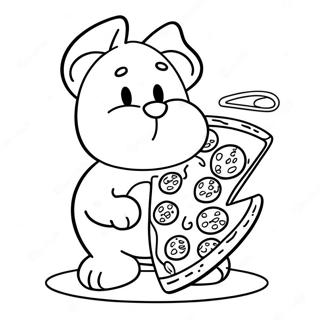 Garfield Com Uma Pizza Pagina Para Colorir 36234-7930