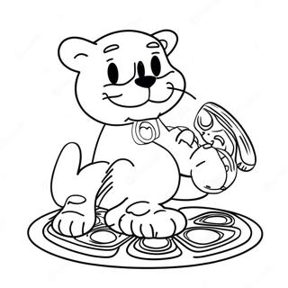 Garfield Com Uma Pizza Pagina Para Colorir 36234-7931