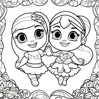 Shimmer E Shine Amizade Divertida Pagina Para Colorir 36422-7961