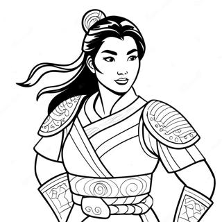 Mulan Em Armadura De Guerreiro Pagina Para Colorir 37261-8134