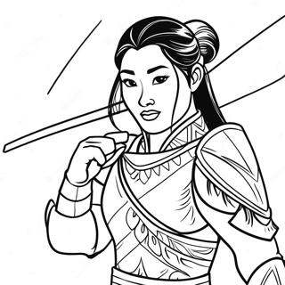 Mulan Em Armadura De Guerreiro Pagina Para Colorir 37261-8135